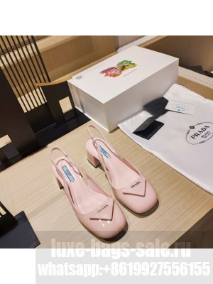 Prada leather slingback 50mm pumps Pink 2022 Collection