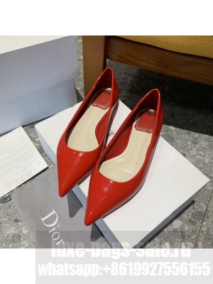 Christian Dior BALLERINA FLAT Red Patent Calfskin 2022 Collection