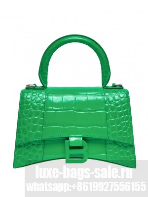 Balenciaga Hourglass XS Top Handle Handbag Green