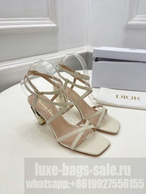 Christian Dior Lambskin Rhodes 7.5cm Heel White Sandals 2022 Collection