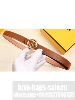 Fendi Width 2cm F is Fendi Logo Round Buckle Belt Brown/Gold