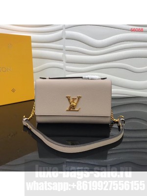 Louis Vuitton Original Grain calfskin LOCKME CLUTCH M56087 Taupe
