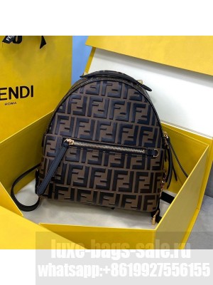 Fendi FF Leather Mini Backpack Brown  2021 Collection