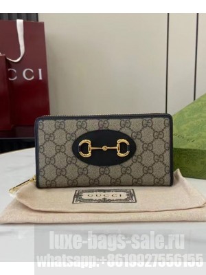 Gucci Horsebit 1955 Zip Wallet Black