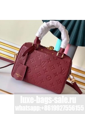 Louis Vuitton Monogram Empreinte Leather Speedy Bandouliere 20 Bag Scarlet Red