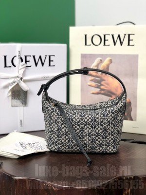 Loewe small Miniature Anagram Jacquard and cow leather bag 651421 black