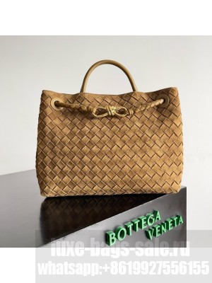 Bottega Veneta Medium Andiamo Suede 766016 Khaki