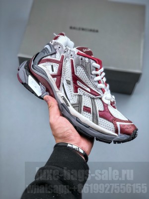 Balenciage Runner Trainers in white, dark red, grey and black mesh and nylon 2022