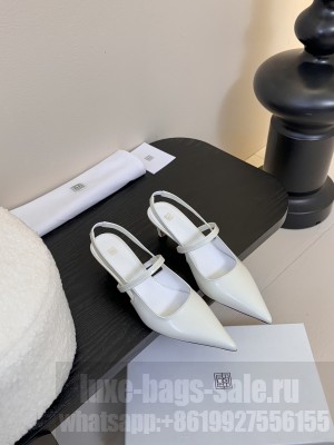 TOTEME Sharp lambskin slingbacks white