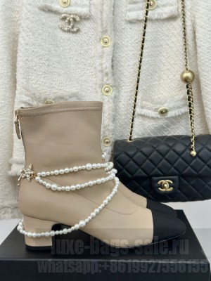 Chanel Women's Short Boots G45794 Beige 2024 