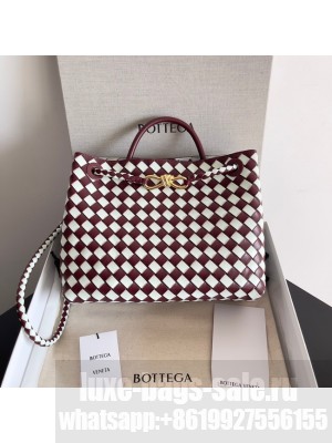 Bottega Veneta Medium Andiamo 766014 white&Barolo