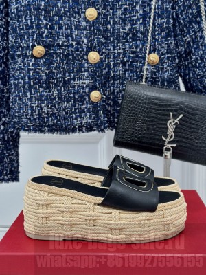 Valentino Garavani VLogo Cutout Sandals Black
