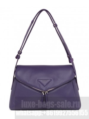 Prada Padded Nappa Leather Prada Signaux Bag 1BC165 Purple