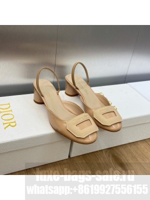 Dior Day Slingback in Patent Leather with 3.5cm Beige 2023