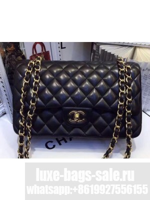 Chanel Lambskin Classic Flap 28cm Bag Black With Gold Hardware 2018