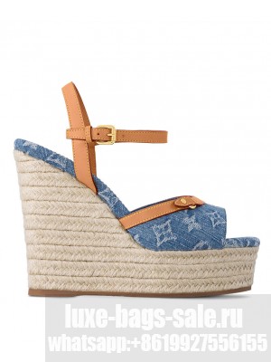 Louis Vuitton Women's Helios Wedge Sandal 1ACIZH Blue