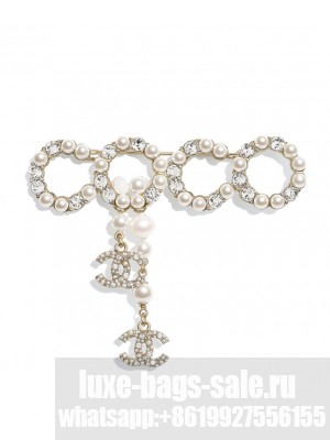 Chanel Brooch AB5732 White