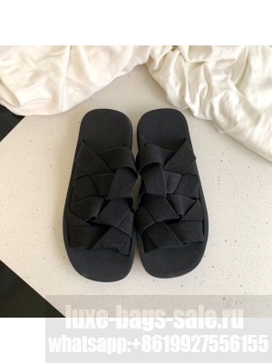 Bottega Veneta Braided elastic Black slippers 2021 Collection