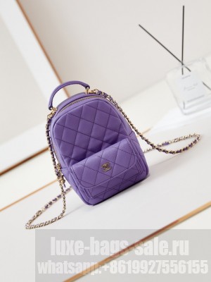 Chanel MINI BACKPACK AP3753 Grained Calfskin & Gold-Tone Metal purple