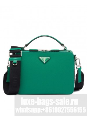 Prada Medium Prada Brique Saffiano Leather Bag 2VH069 Green