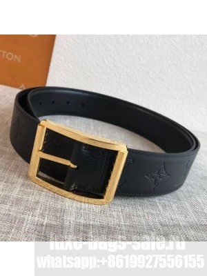 Louis Vuitton Reversible Epi and Embossed Leather Belt with Gold Square Buckle 40mm 2019 Collection