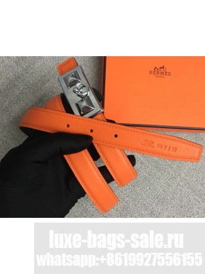 Hermes Width 2.5cm Collier De Chien Buckle Belt Orange/Silver
