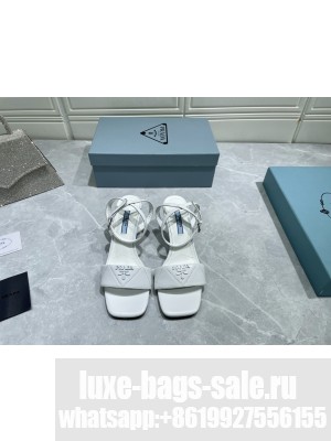 Prada 6.5cm Quilted Lambskin Sandals 2022 Collection,White