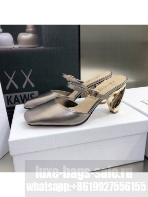 Dior Rhodes Calfskin Slingback Pumps Gun Color 2022 Collection
