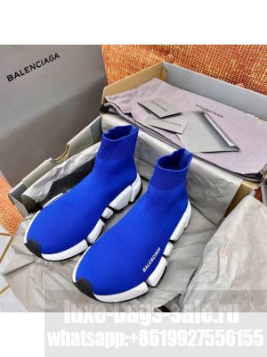 Balenciaga Speed 2.0 Knit Sock Sneakers Spring/Summer 2021 Collection, Blue/White