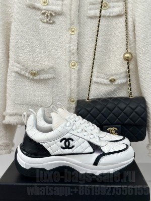 Chanel Quilted Calfskin Sneakers White 2024