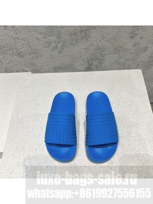 BOTTEGA VENETA Unisex Rubber Slider Flat Slide Sandals Blue