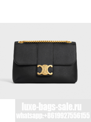 CELINE MEDIUM CELINE VICTOIRE BAG IN SUPPLE CALFSKIN 115852 BLACK