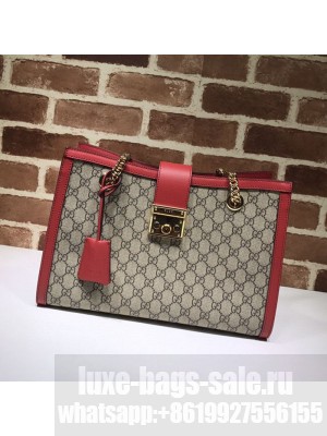Gucci Padlock GG Canvas Medium Shoulder Bag 479197 Red Collection