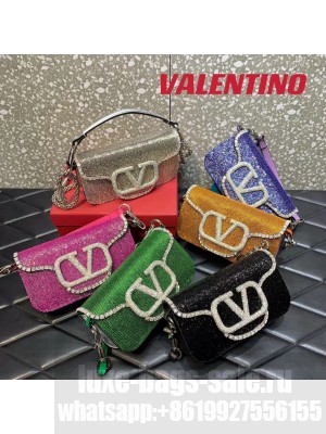 VALENTINO MINI LOCO imitation crystal shoulder bag WB0K55