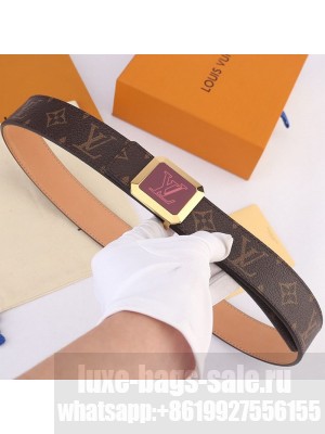 Louis Vuitton Men's Monogram Canvas 35mm Belt with LV Square Buckle 2019 Collection