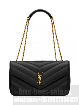 Saint Laurent Loulou Medium In Matelasse Lambskin Black