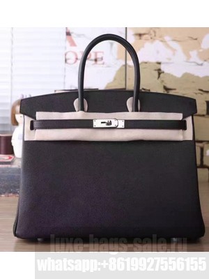Hermes Birkin 30/35 Bag In Original Epsom Leather With Gold/Silver Hardware Black
