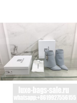 GIVENCHY SHARK LOCK ANKLE BOOTS IN LEATHER 2022,BLUE