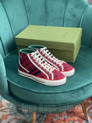 Gucci Unisex Tennis 1977 GG Multicolor high-top Red Sneaker 2021 Collection