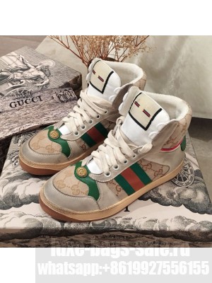 Gucci Screener GG High-top Sneaker Green 2019 (For Women and Men) Collection