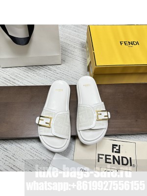 Fendi Feel Dove FF chenille slides 2023 White