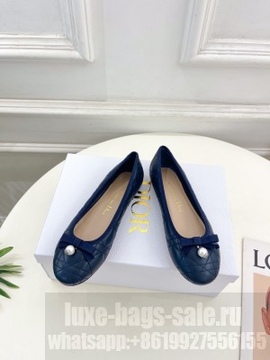 Dior Ballet Flat Quilted Cannage Navy