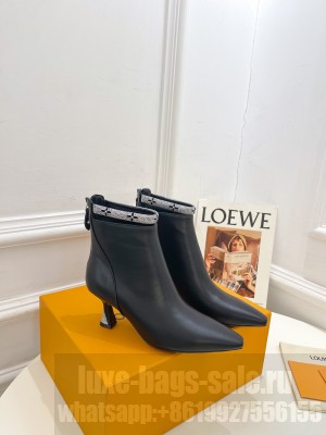 Louis Vuitton Sparkle Crystal Boots 6.5cm in Calfskin Black 2023