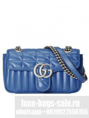Gucci GG Marmont Matelasse Mini Bag Blue