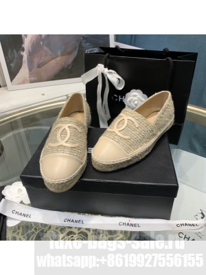 Chanel Tweed Espadrilles Beige 2021 Collection