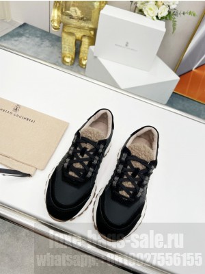 Brunello Cucinell Suede and techno fabric runners sneakers 020