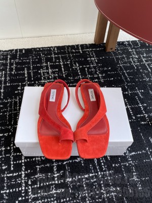 TOTEME Suede thong sandals red