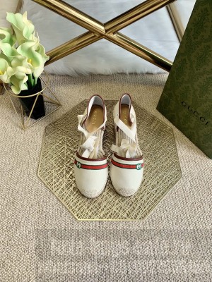 Gucci Women's GG matelassé platform espadrille White canvas 2021 Collection 