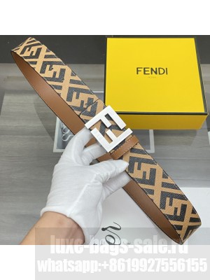 Fendi 38mm Eversible Belt FF buckle with stud closure 2021 Collection 022