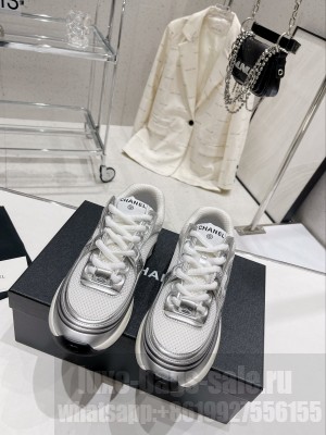 Chanel G39792 Fabric & Laminated White & Silver 2023SS 